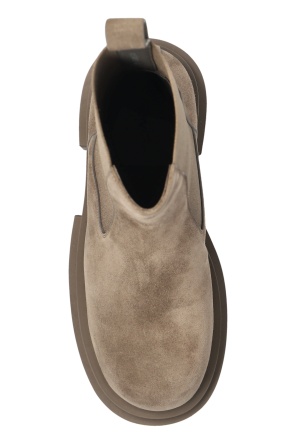 Rick Owens Round Toe Short Boots In Gray