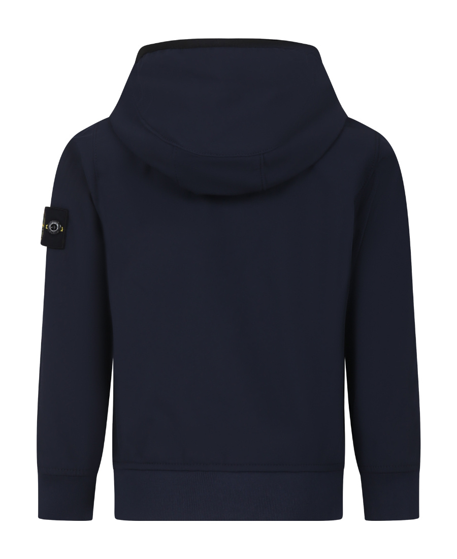 Stone Island Zipped Hooded Jacket In Blue