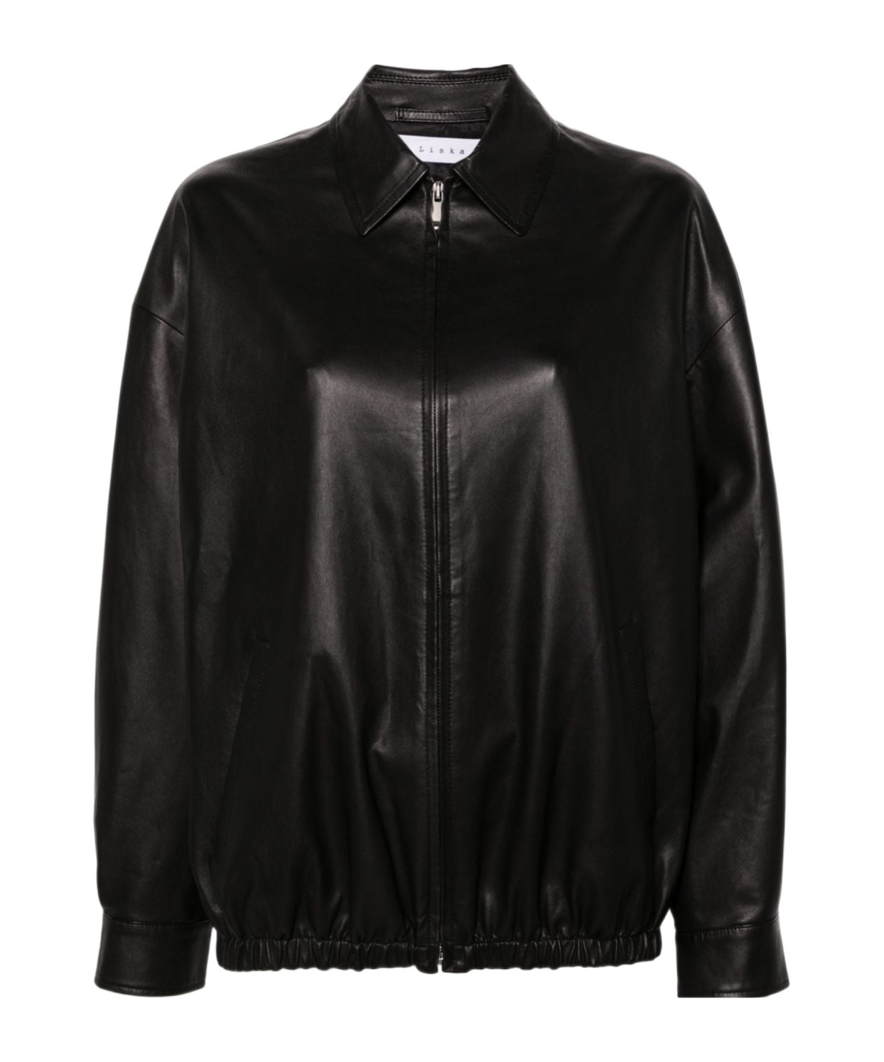 Liska Zip-up Leather Jacket In Black