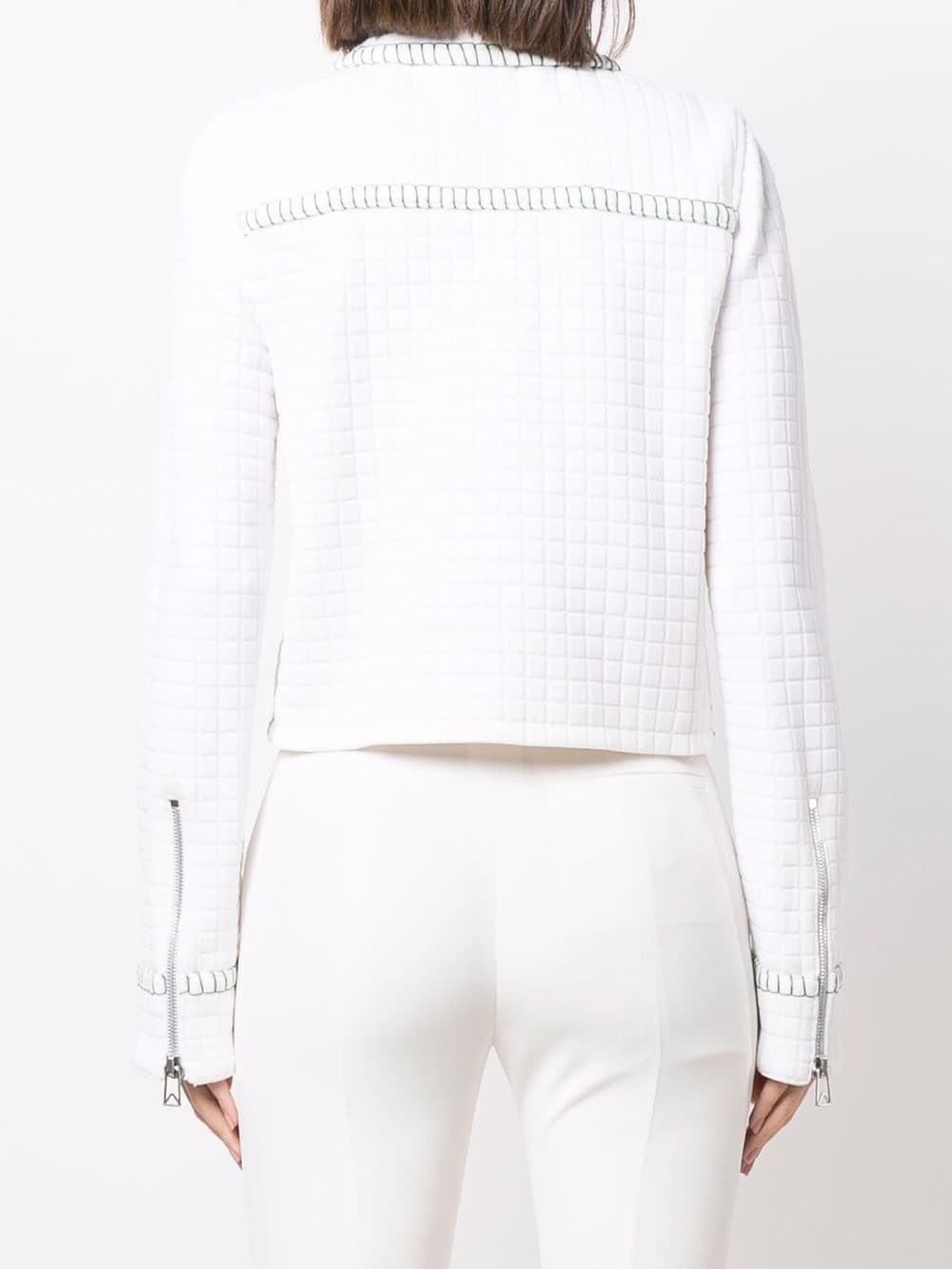 Bottega Veneta Contrast-stitch Matelasse Jacket In White