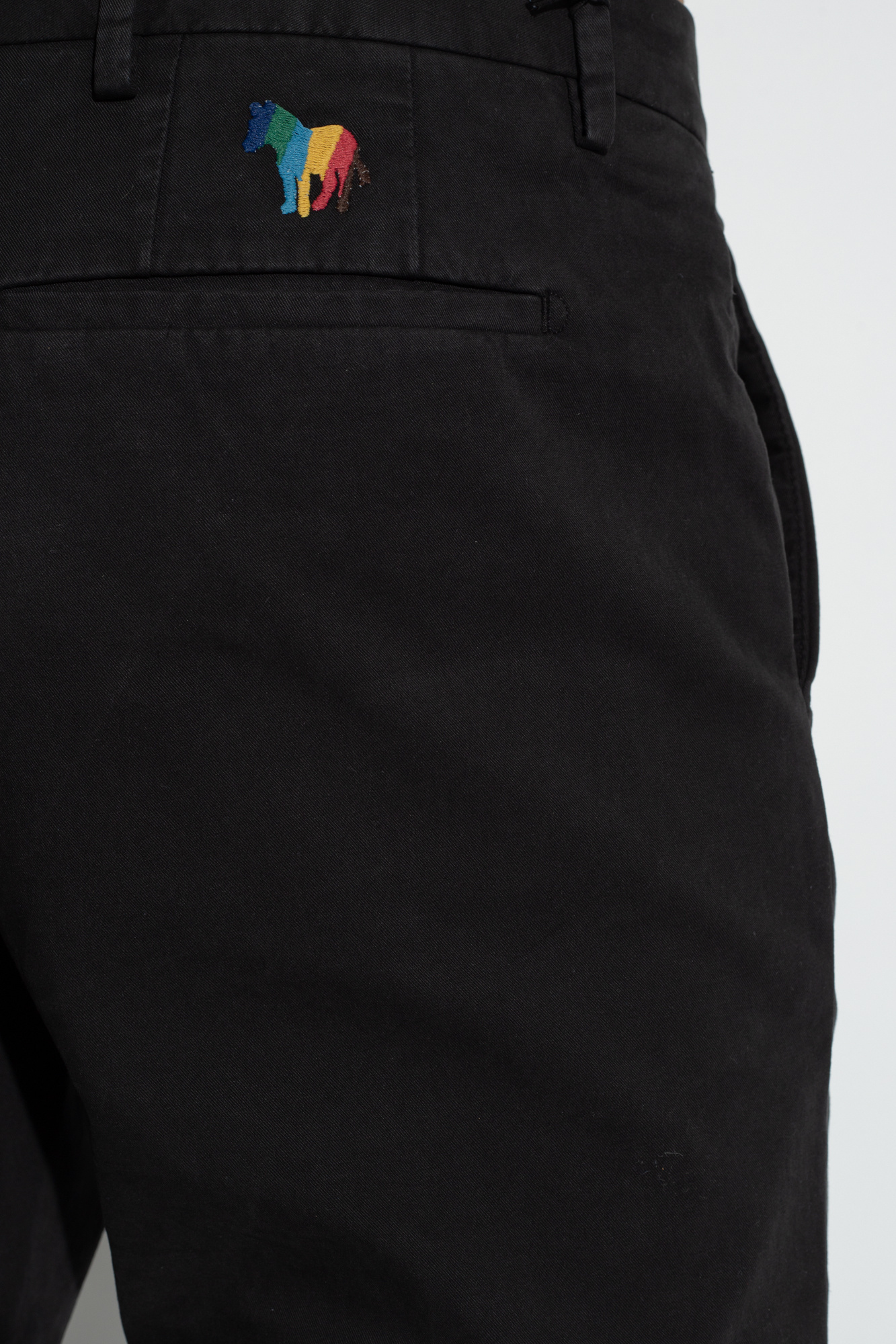 Ps By Paul Smith Zebra-patch Chino Trousers In Black