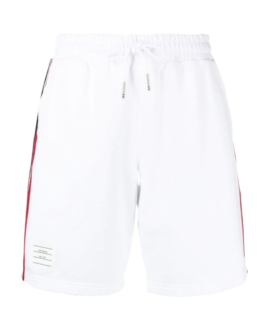 Shop Thom Browne Rwb-stripe Track Shorts In White