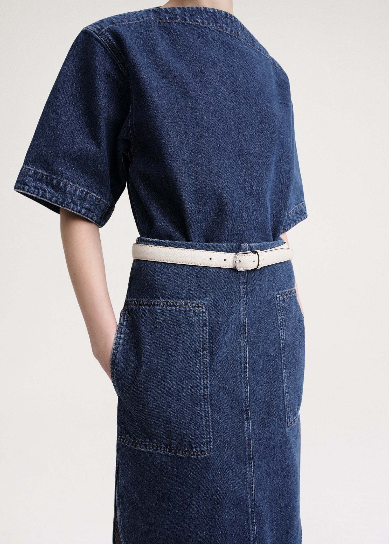 Totême Grained-leather Belt In White