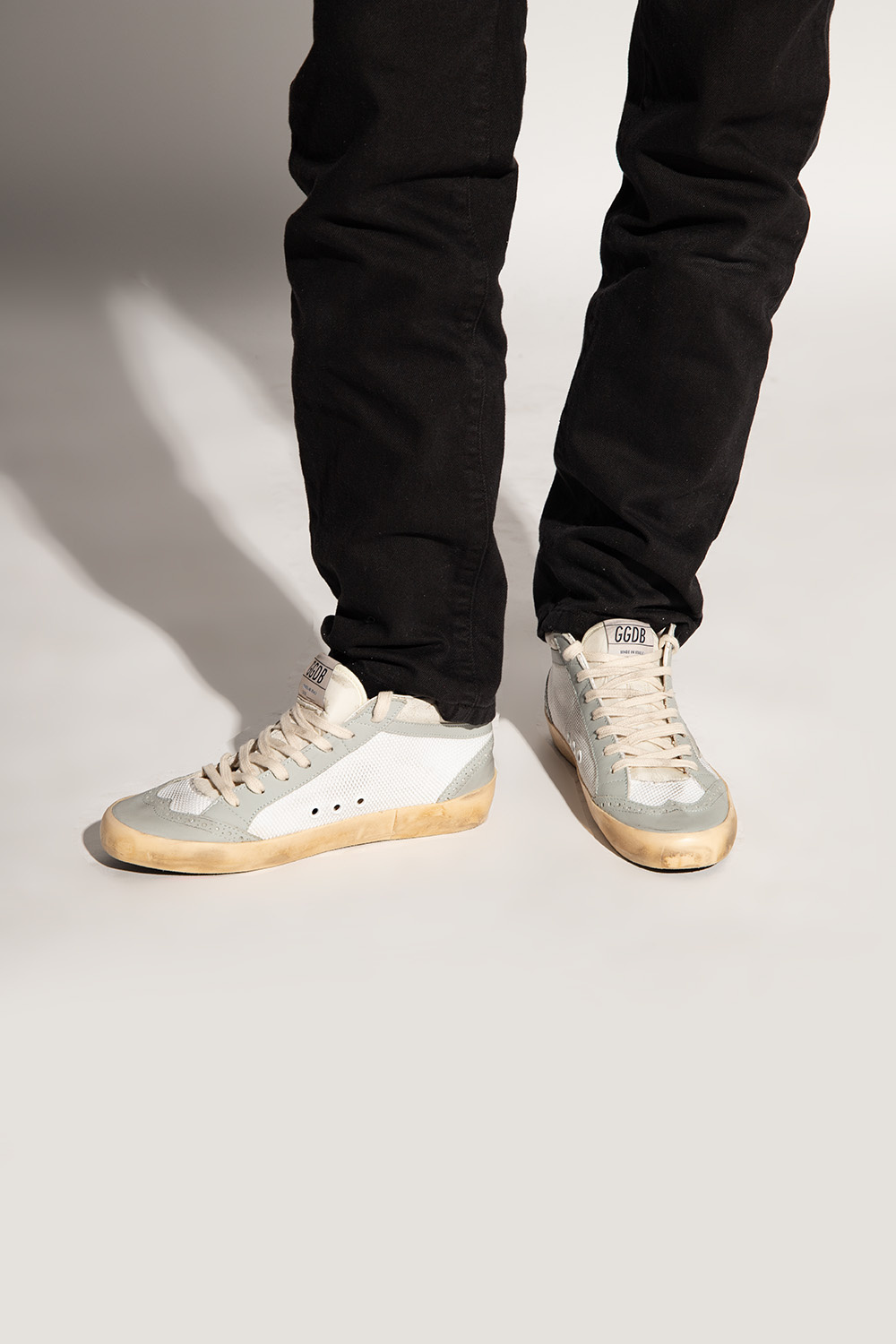 Golden Goose Mid Star Lace-up Sneakers In Gray