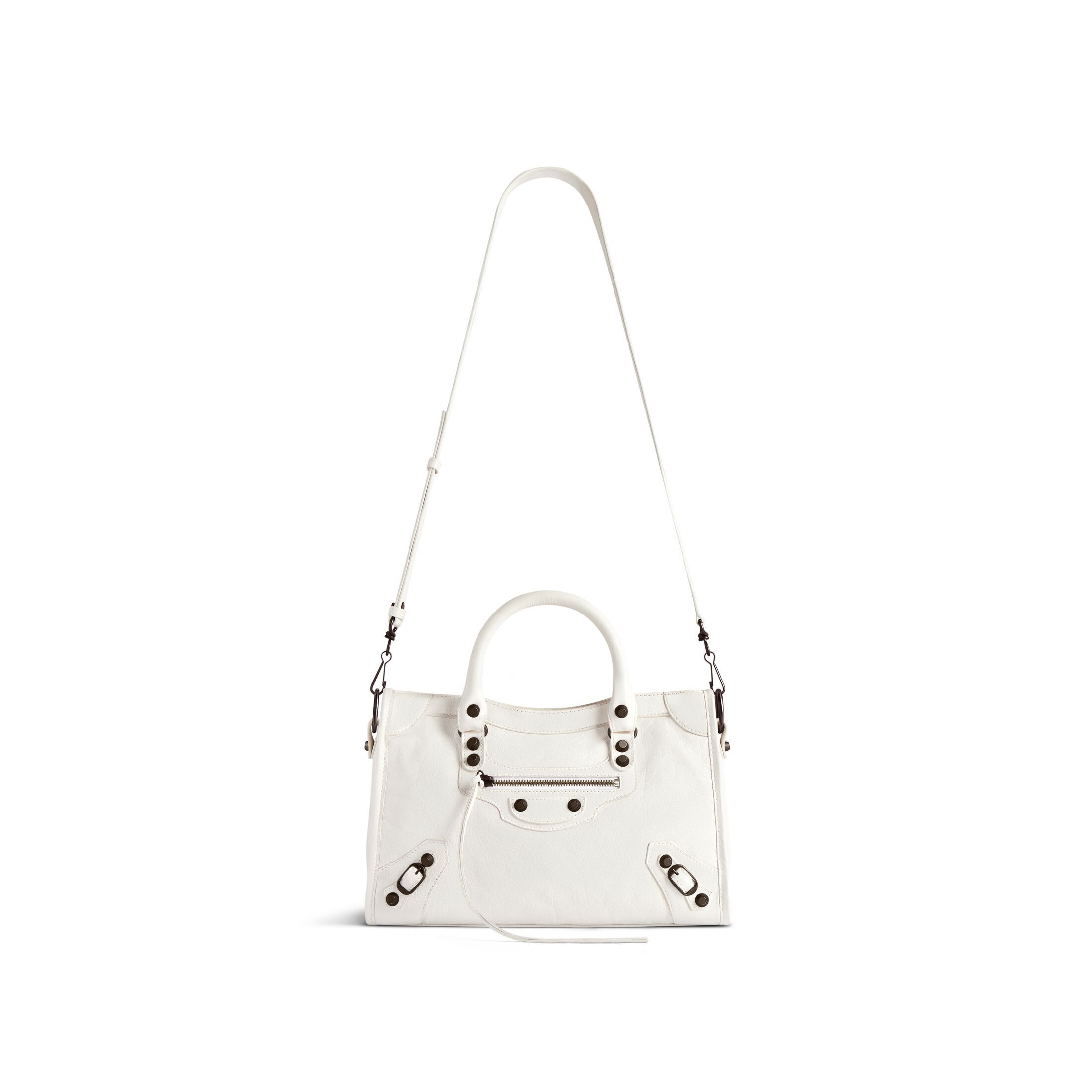 Balenciaga Women's Neo Cagole Leather Tote In White