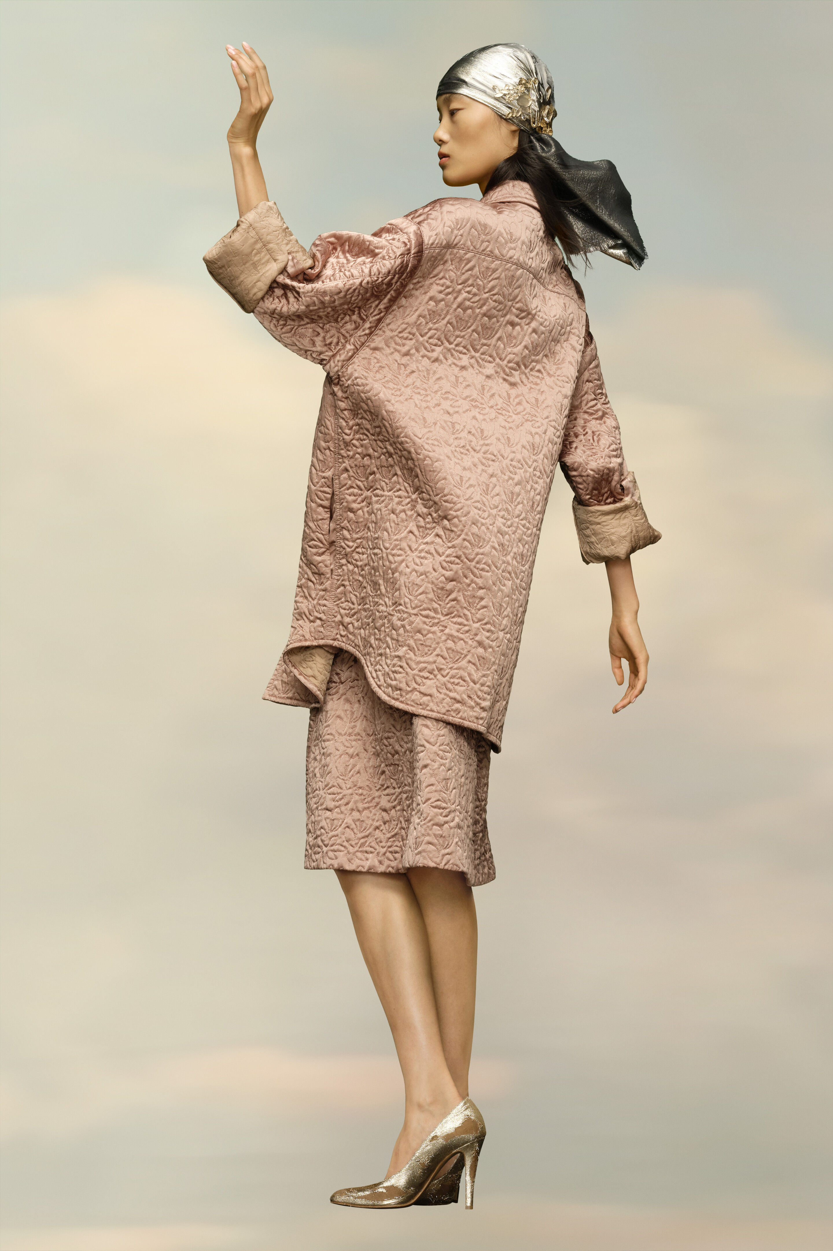 Maison Margiela Jacquard Quilted Shirt In Nude