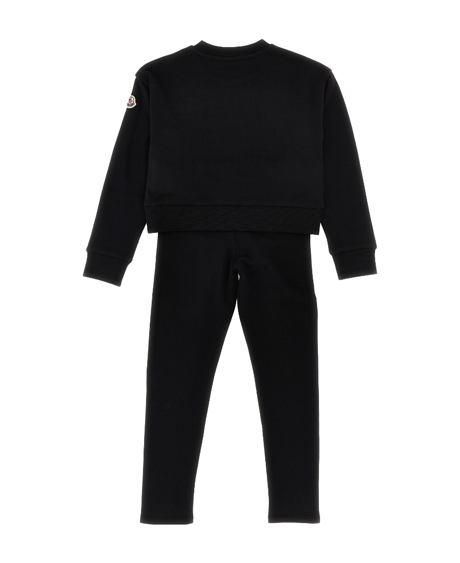 Moncler Embossed-logo Cotton Tracksuit In Black