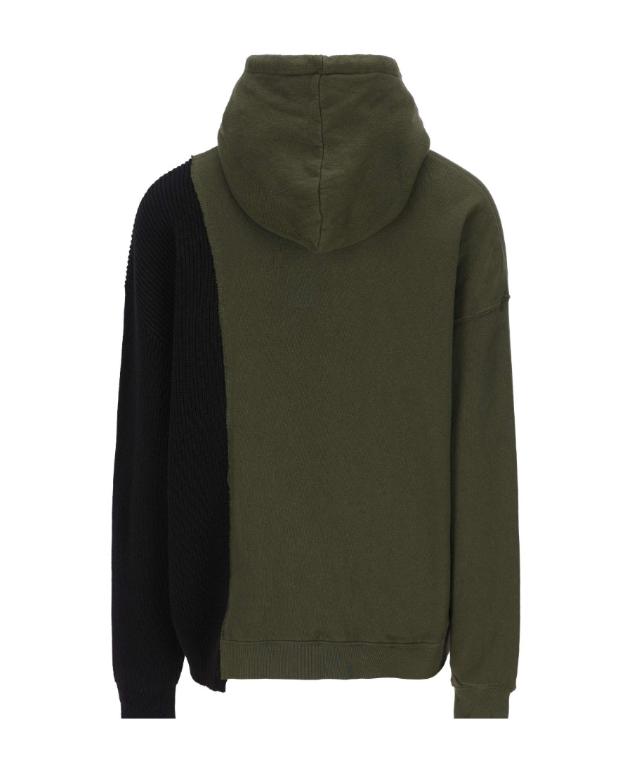 Dsquared2 Logo-patched Patchwork Drawstring Hoodie In Green