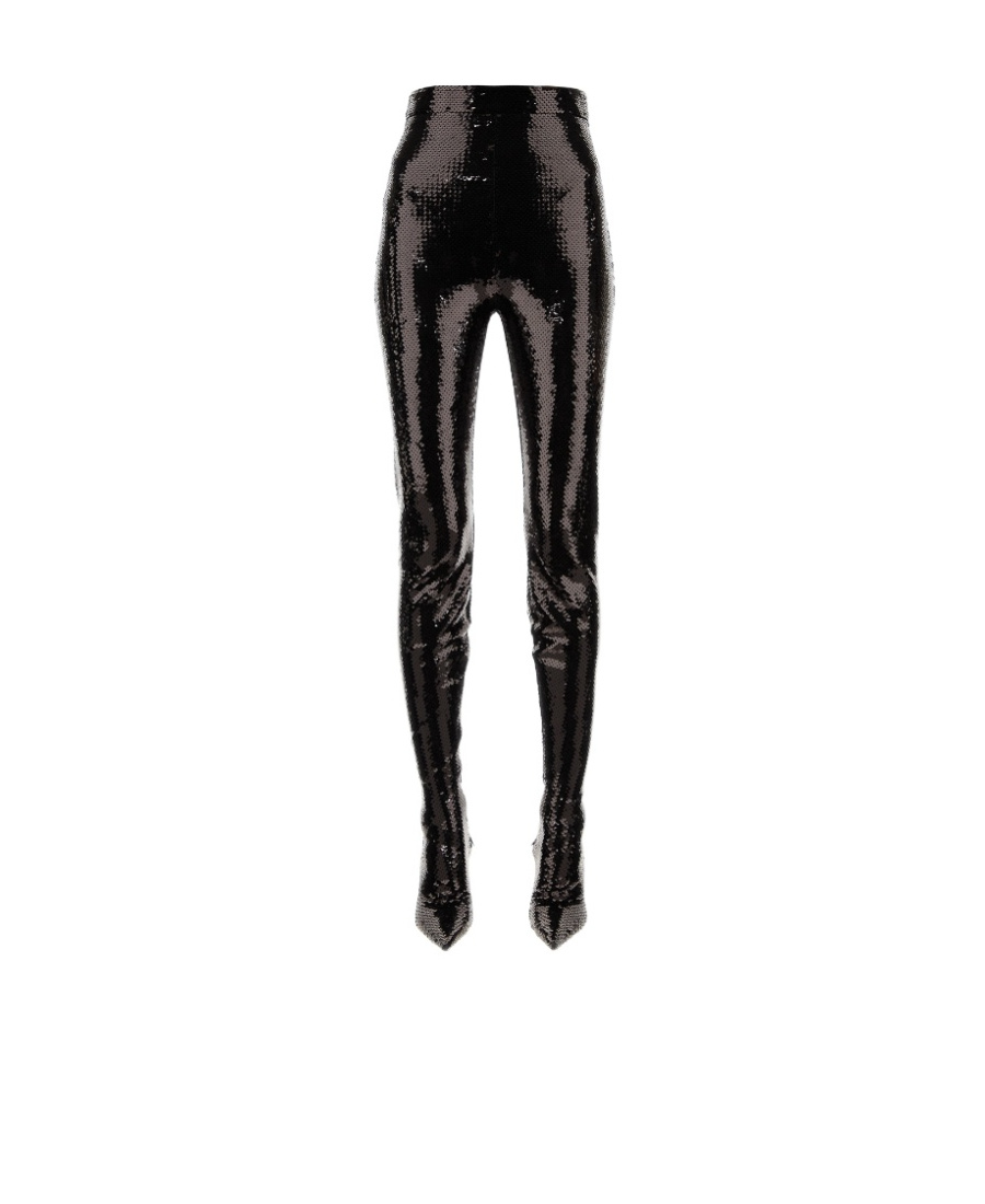 Balenciaga Embellished High Waist Leggings In Black