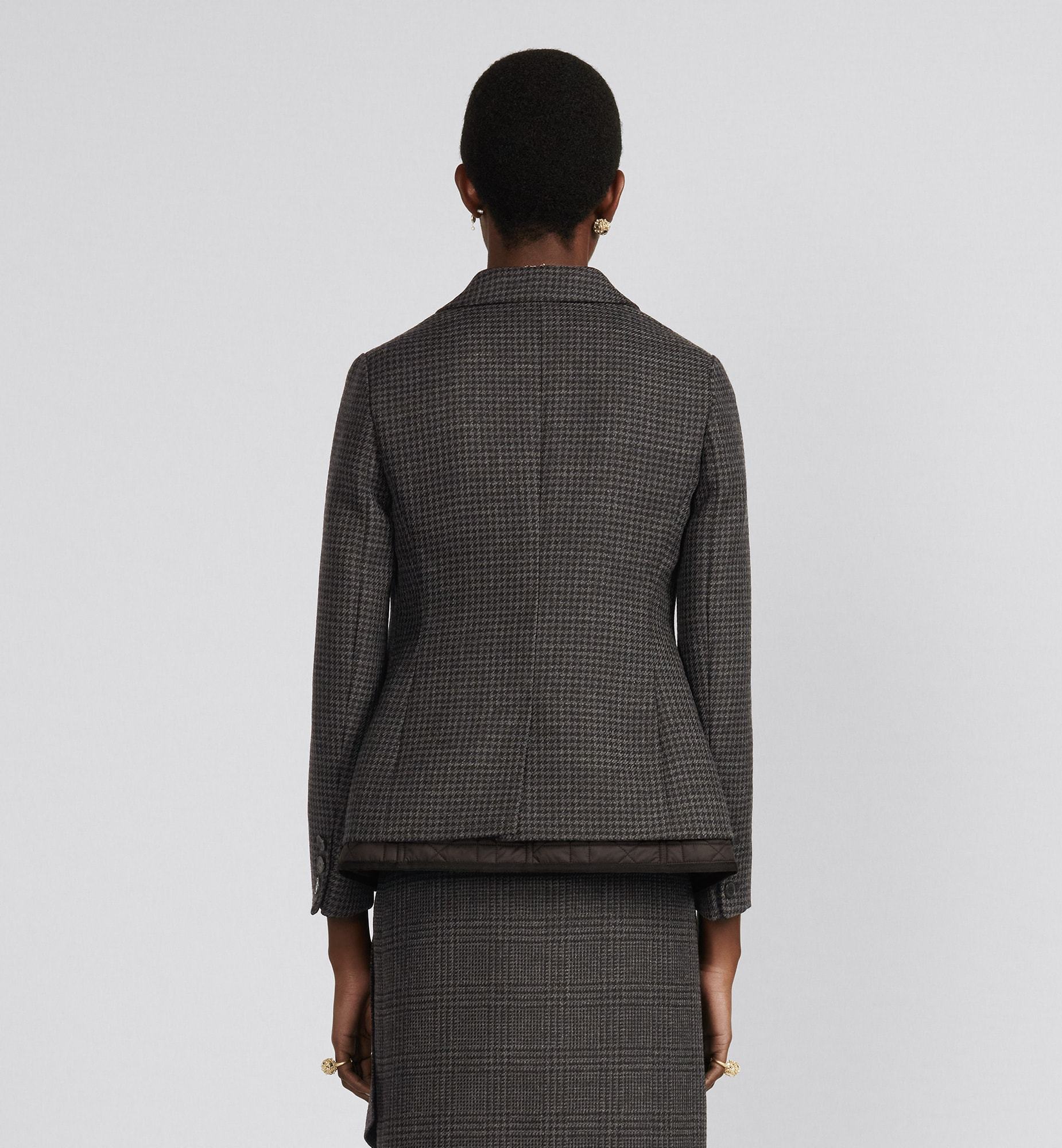 Dior Plaid Wool Suit Jacket In Gray