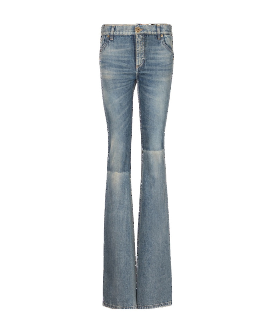 Balmain Western Low-rise Bootcut Jeans In Blue