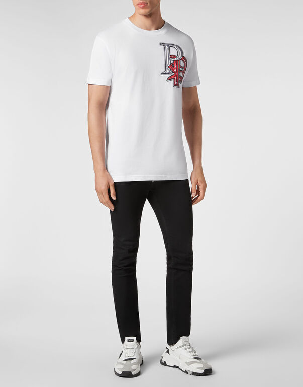 Philipp Plein T-shirt Round Neck Ss Skully Gang Men In White