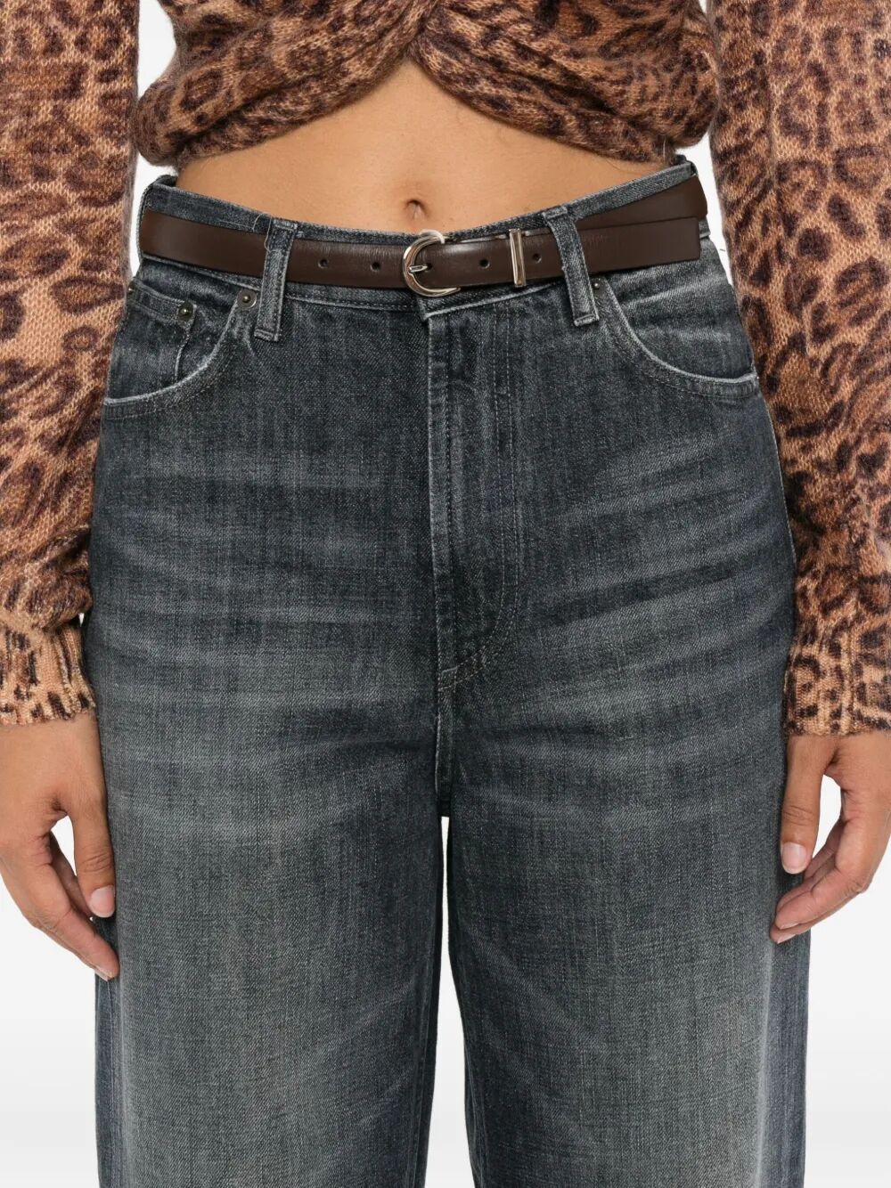 Dondup High-waisted Relaxed-fit Jeans With Vintage Wash In Purple