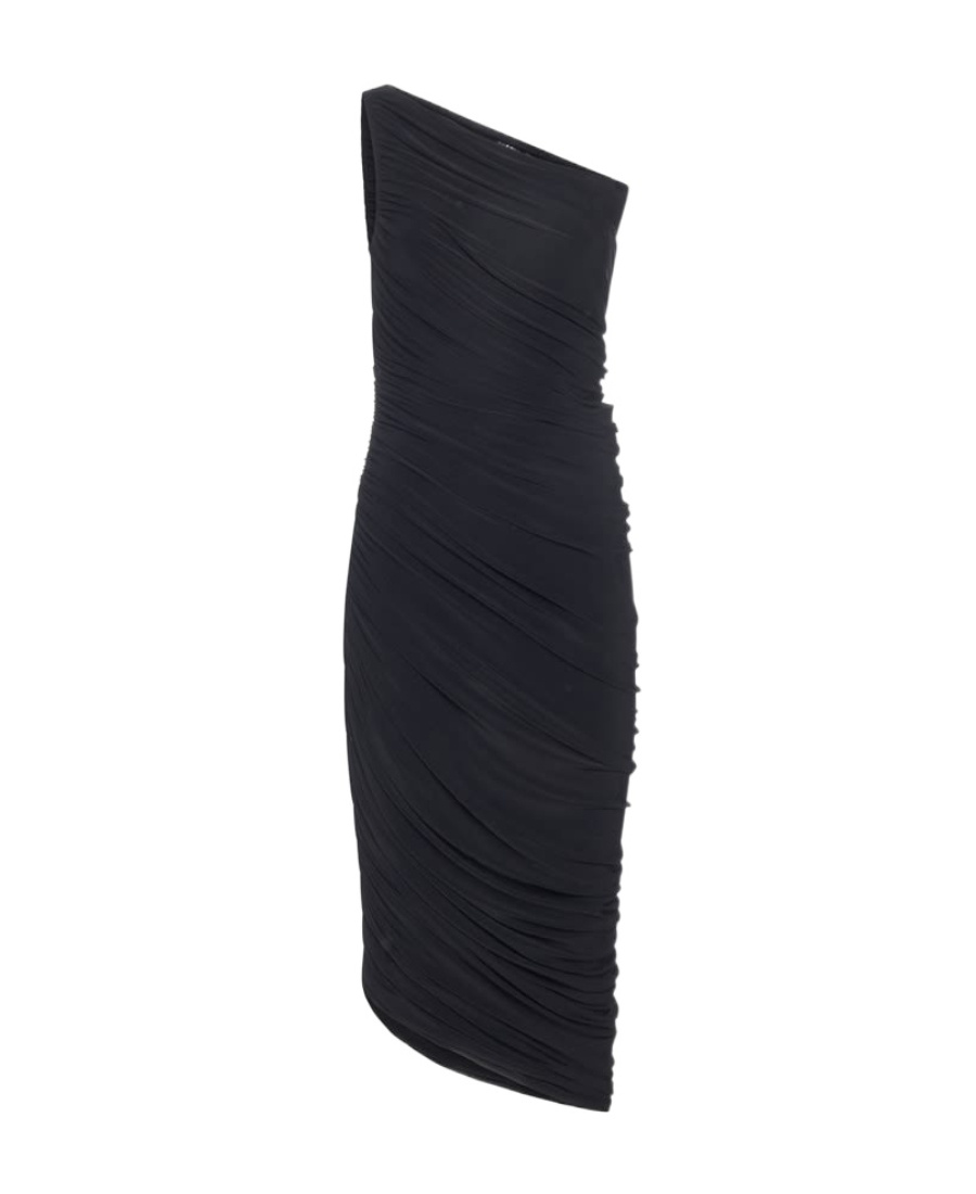 Shop Norma Kamali Diana One-shoulder Dress In Black