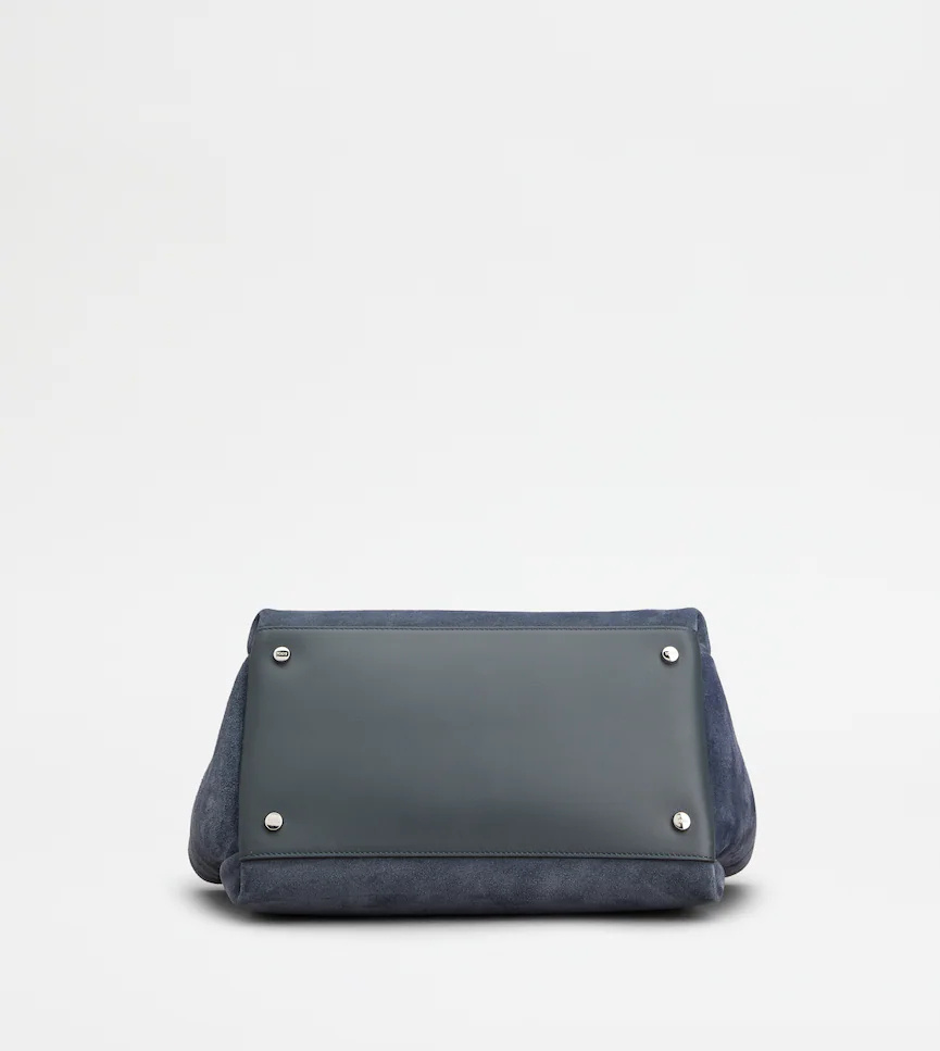 Tod's Mini Suede Leather Shoulder Bag In Gray