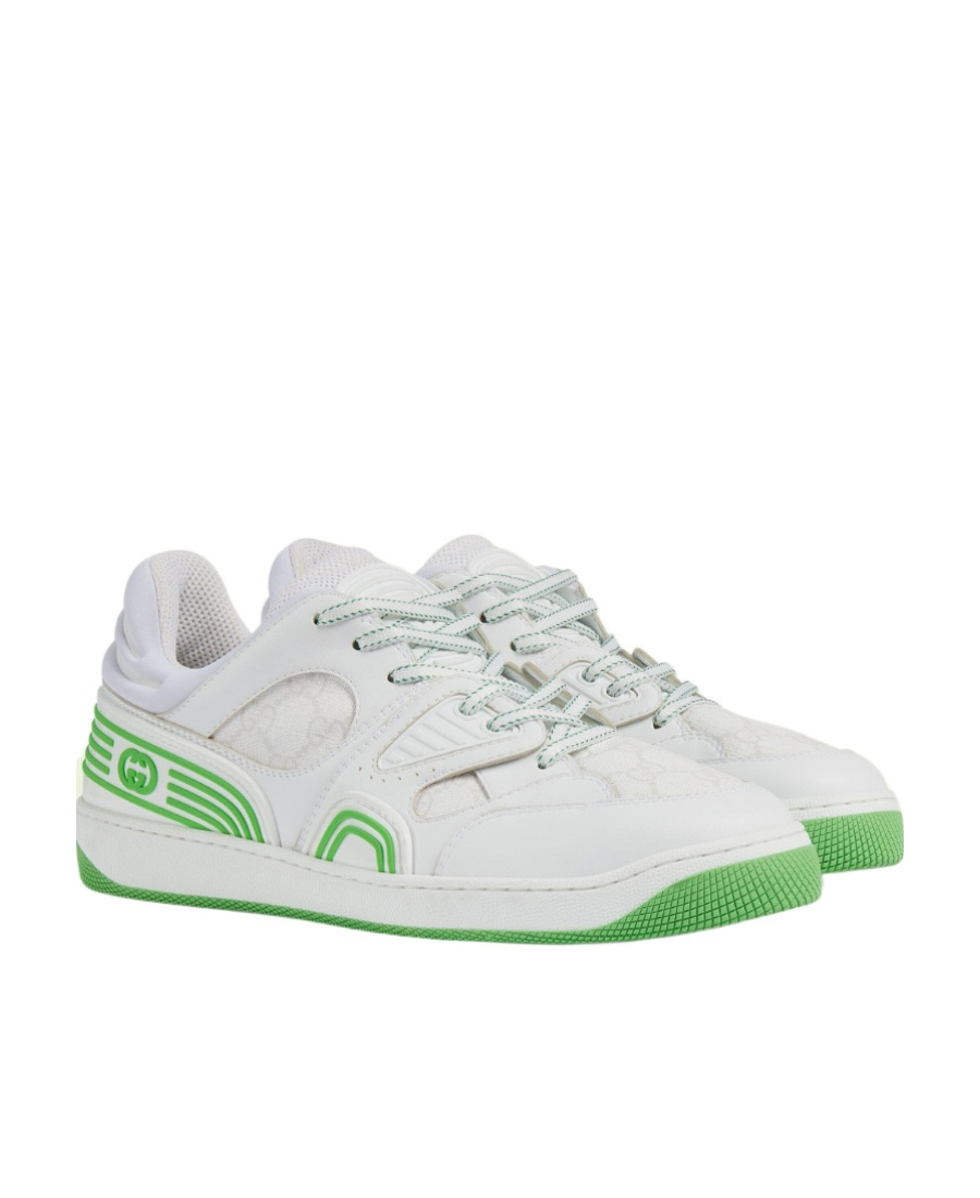Gucci Basket Leather Low-top Sneakers In White