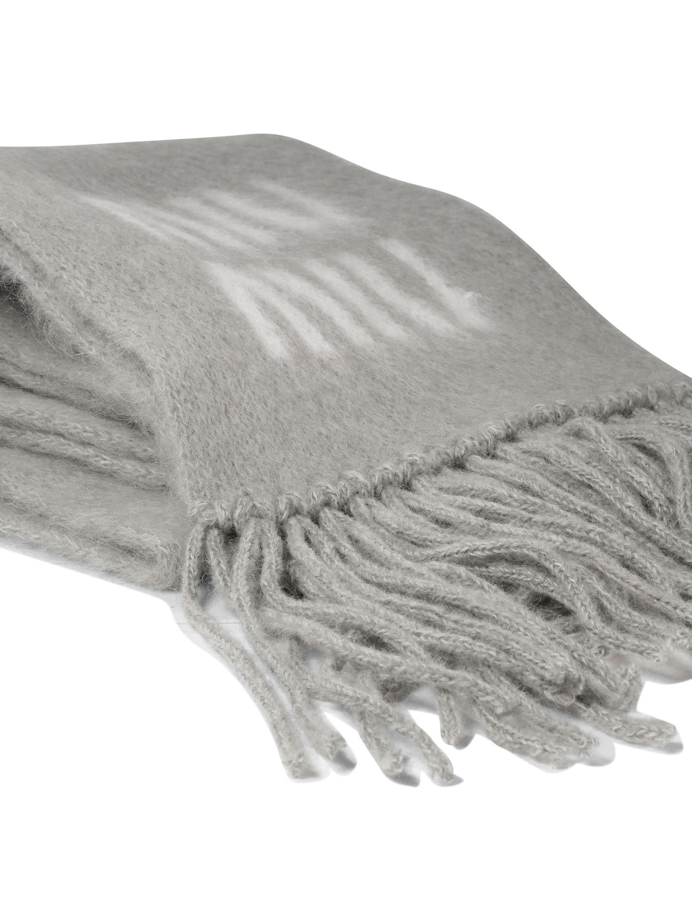 Miu Miu Logo Scarf In Gray