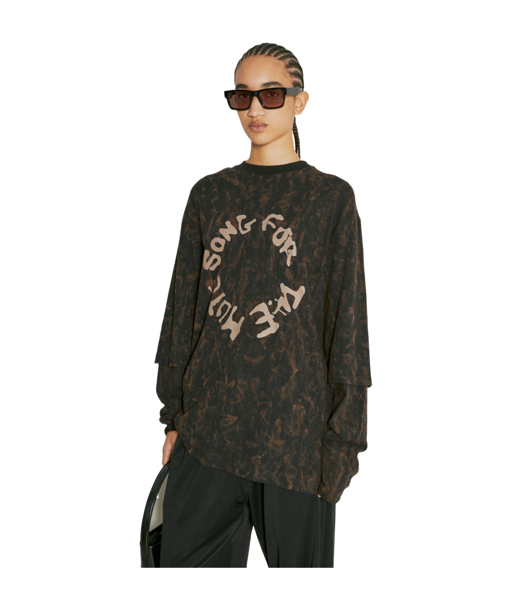 Shop Song For The Mute Distressed-logo T-shirt In Black