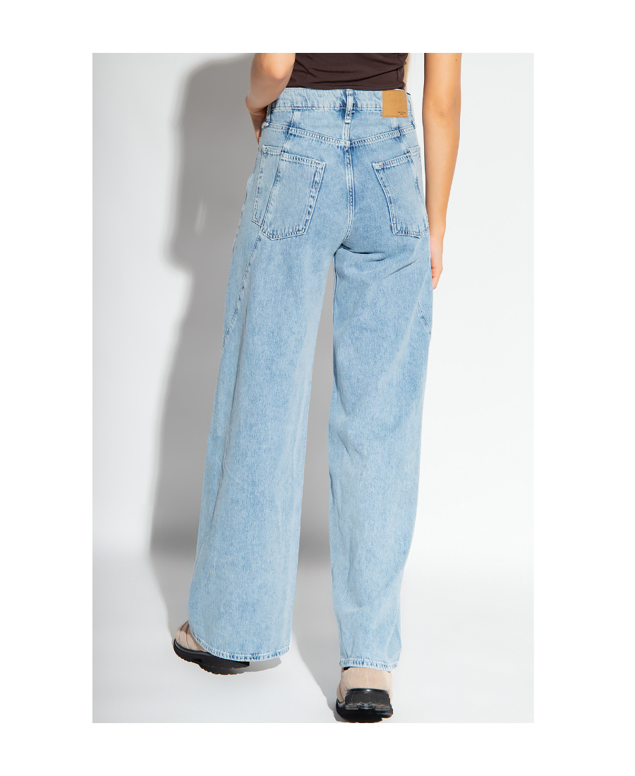 Rag & Bone Seam-detail Wide-leg Jeans In Blue