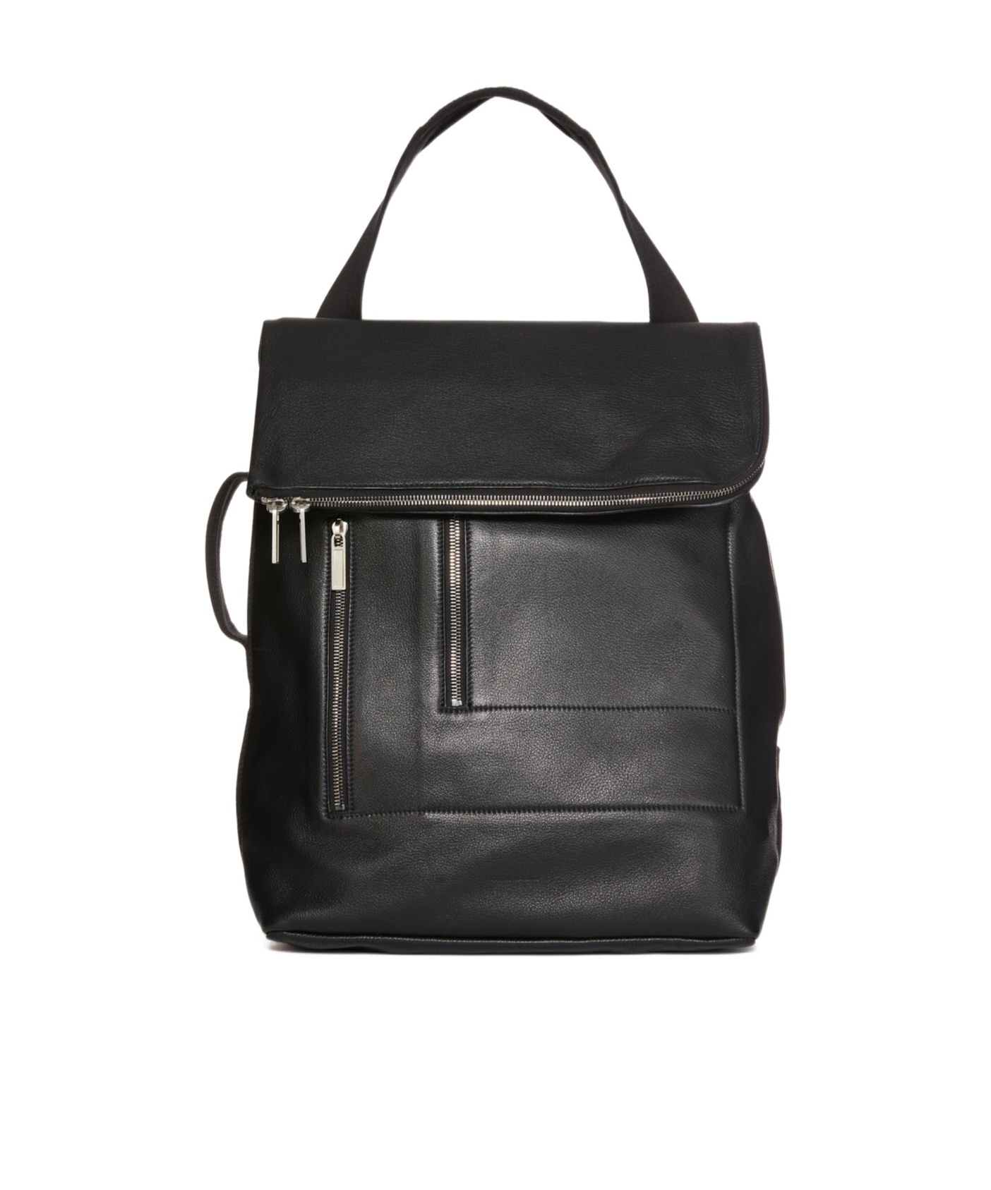 Rick Owens Flap-detail Leather Cargo Backpack In Gray