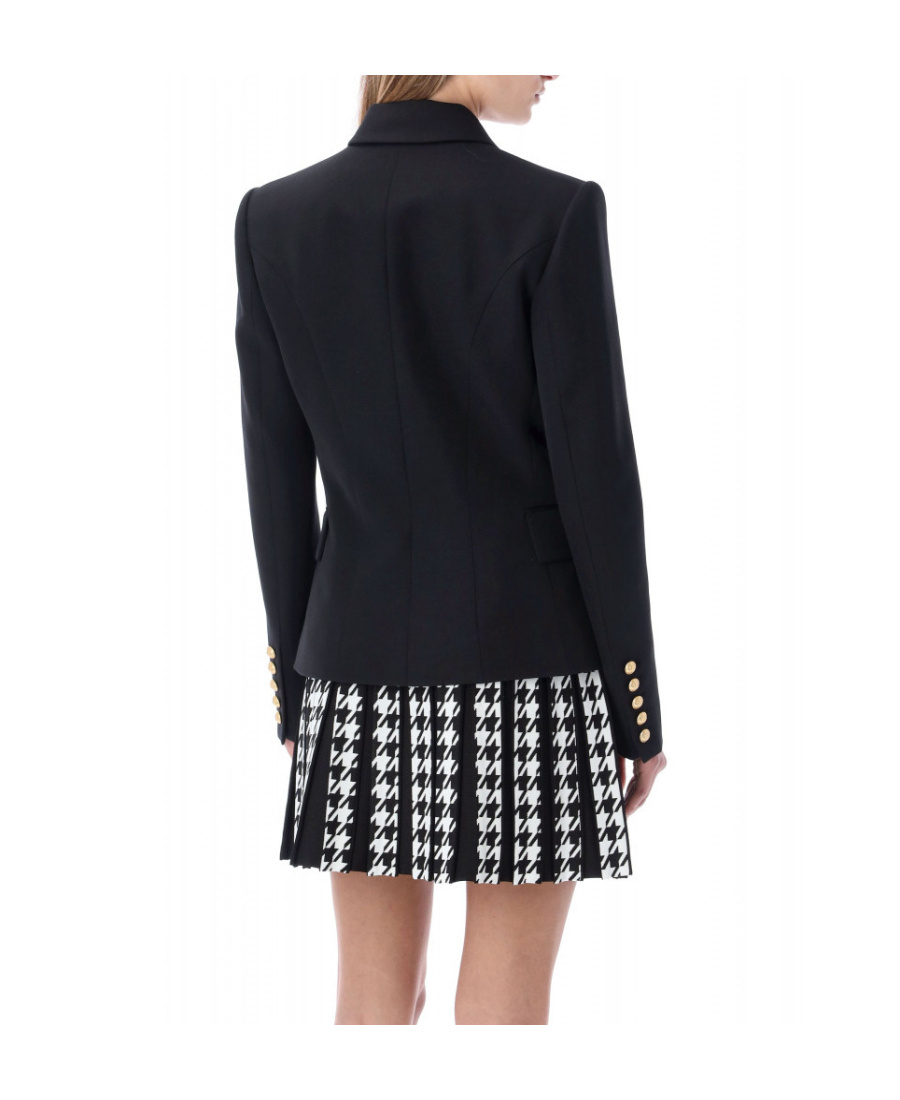 Balmain Grain De Poudre Double-breasted Jacket In Black