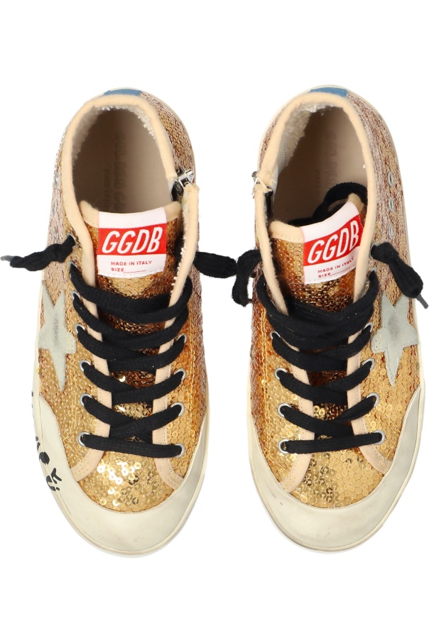 Golden Goose Round-toe High-top Sneakers In Brown