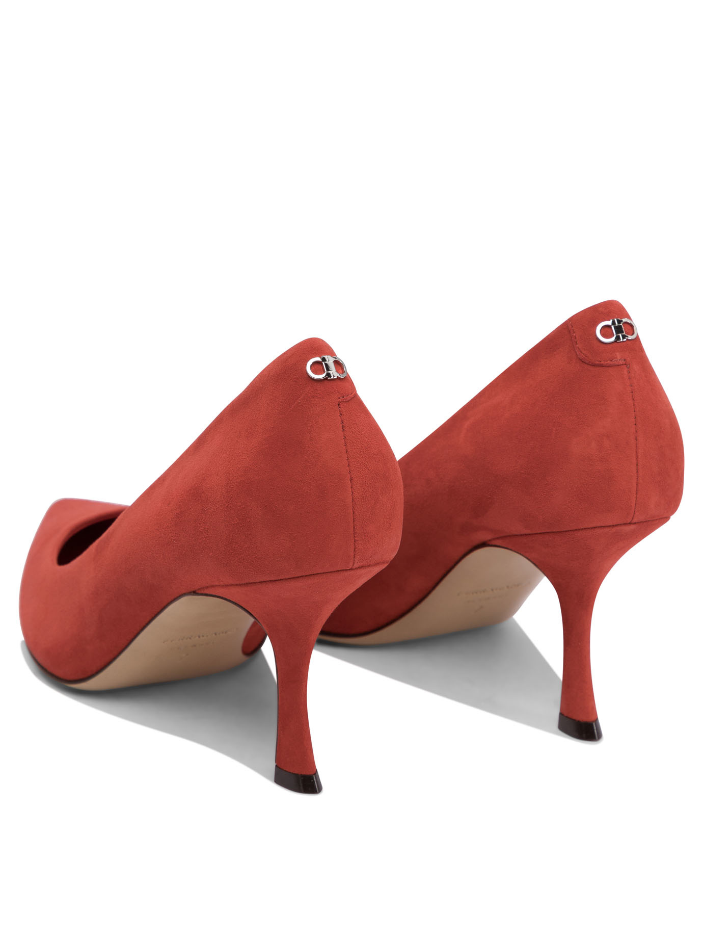 Ferragamo Classic Suede Pumps For Women In Red