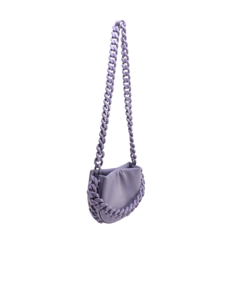 Stella Mccartney Frayme Chain-linked Puffy Shoulder Bag In Purple
