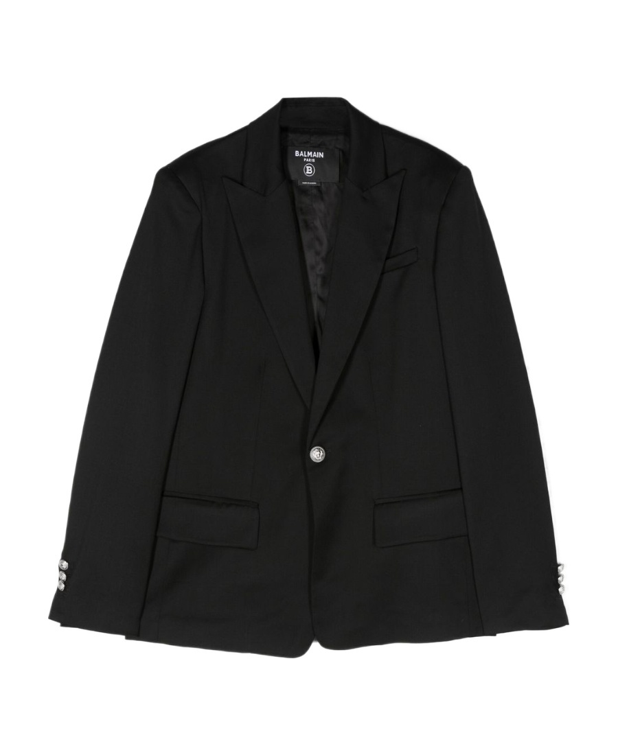 Balmain Single-breasted Virgin-wool Blazer In Black
