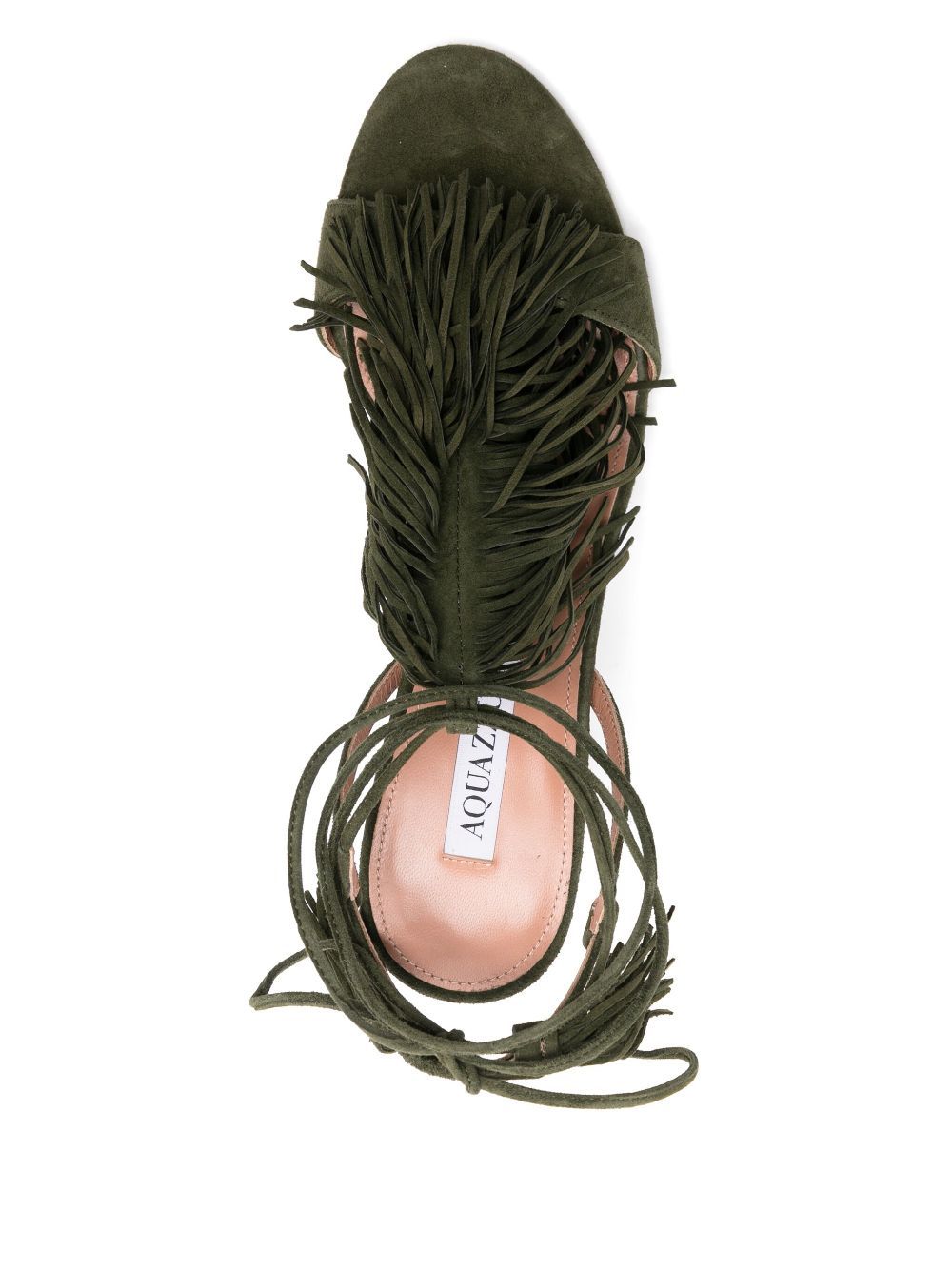 Aquazzura Tassel Detail High-heeled Sandals In Green