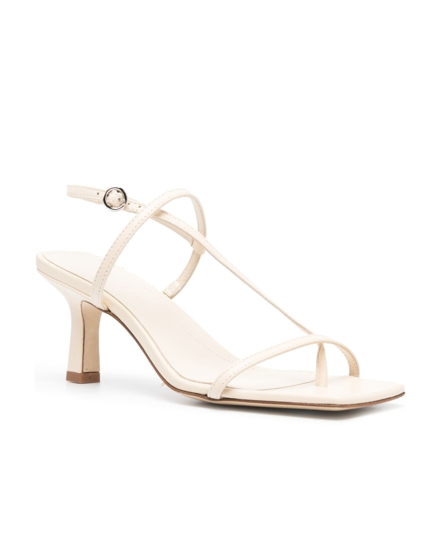 Aeyde 70mm Leather Sandals In White