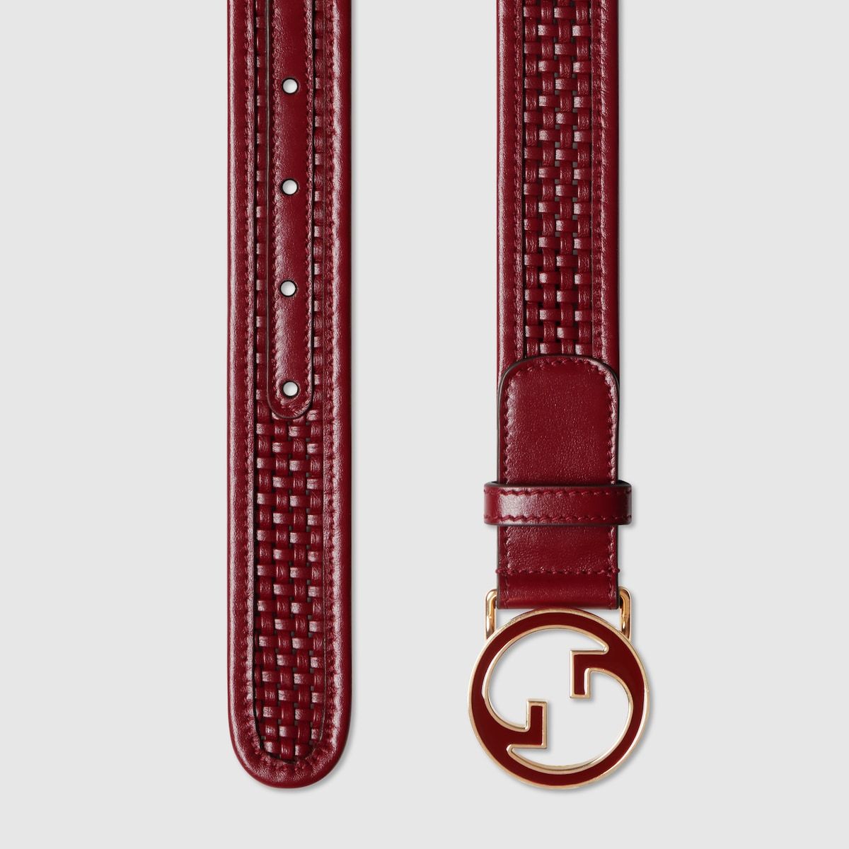 Gucci Blondie Wide Belt In Burgundy
