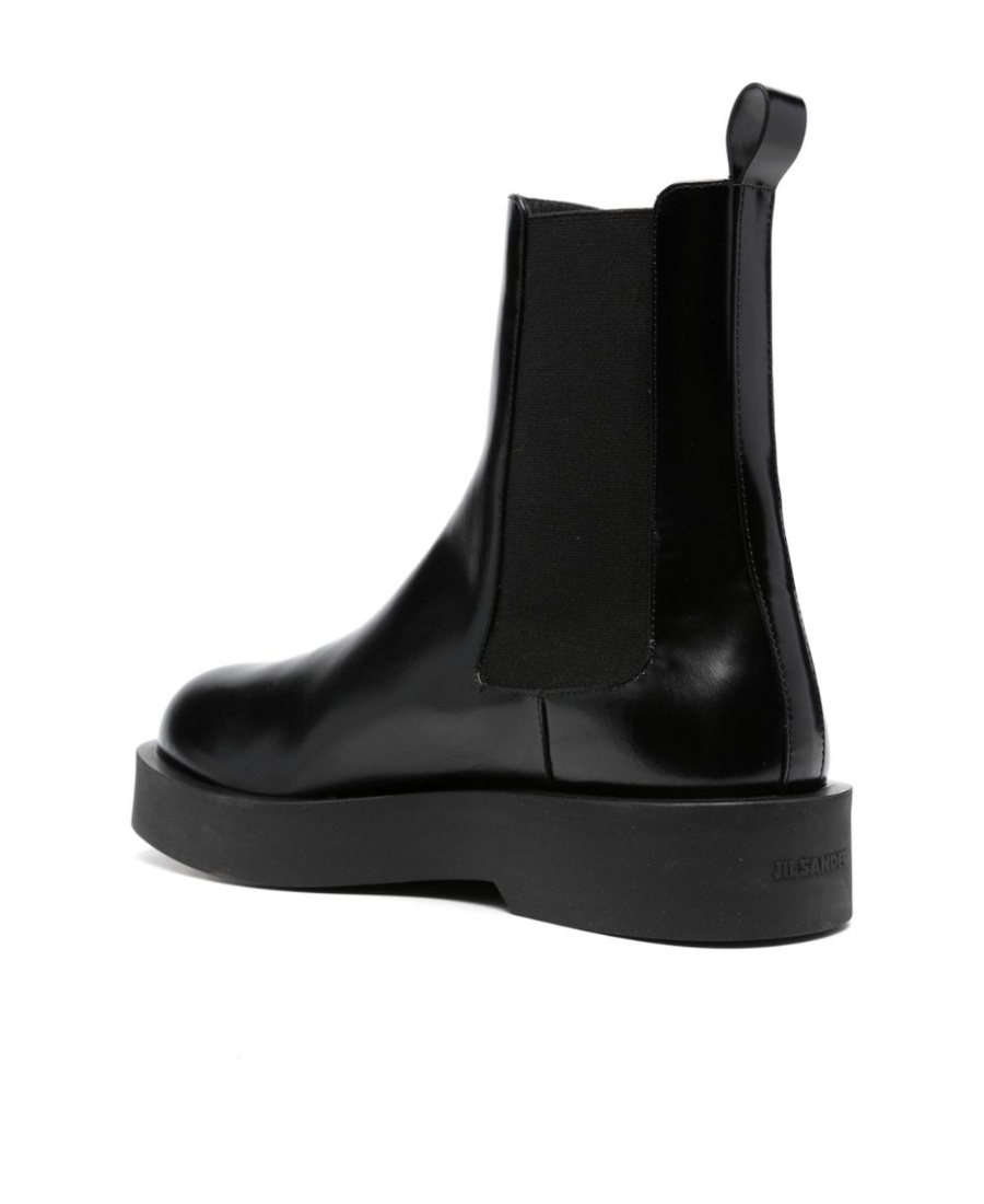 Jil Sander Leather Chelsea Boots In Black