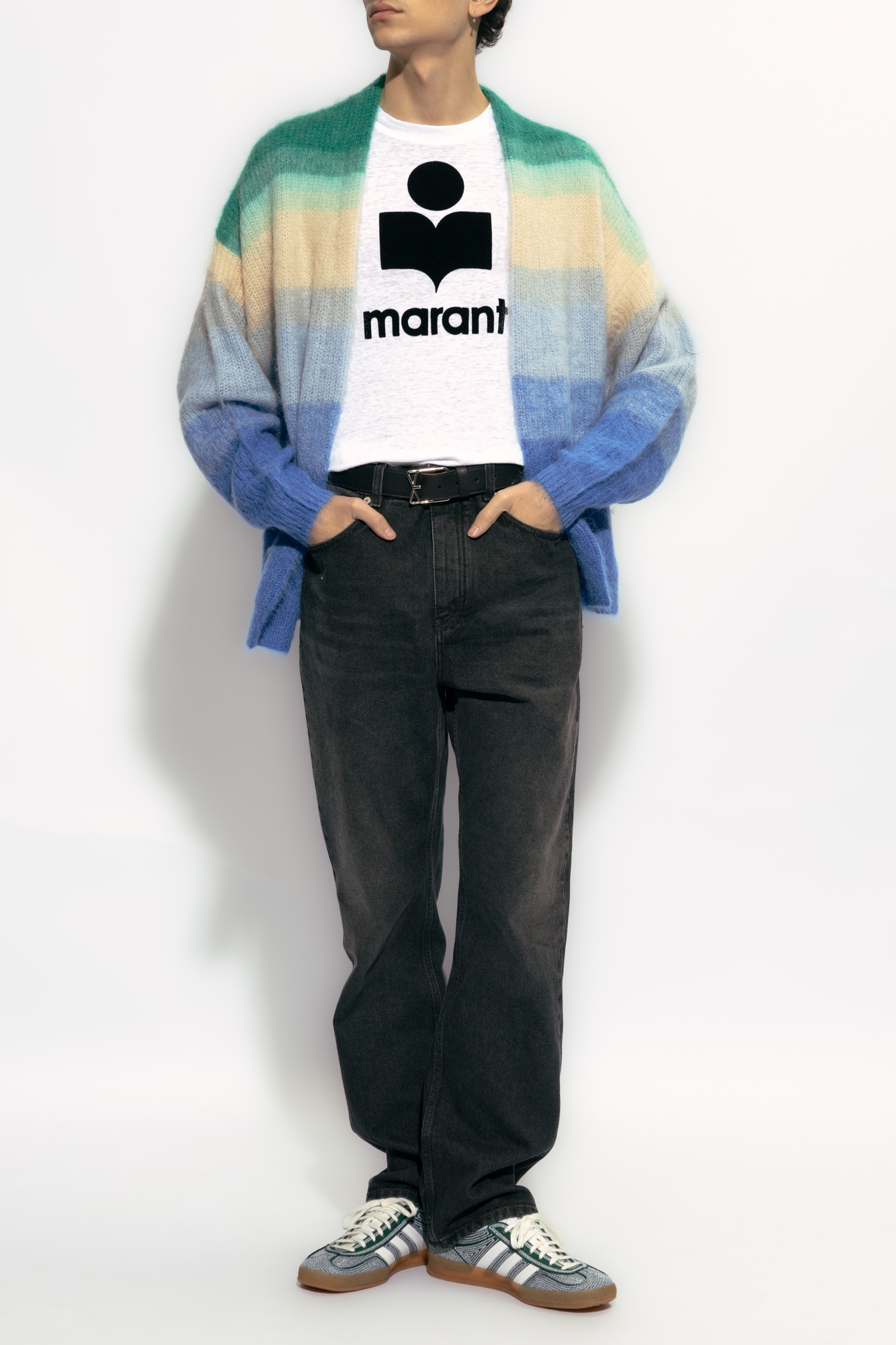 Isabel Marant Marant Karman T Shirt With Flocked Logo In White