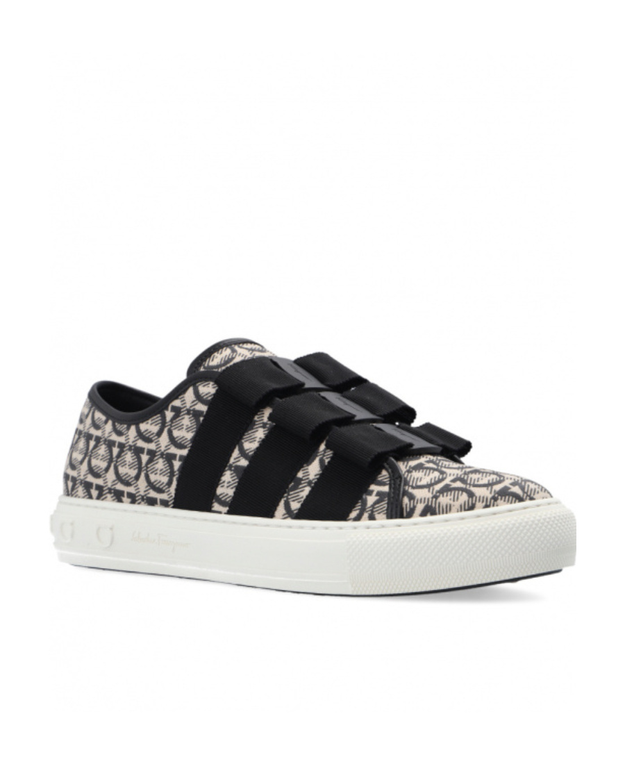 Ferragamo Gancini And Vara Bow Low-top Sneakers In White