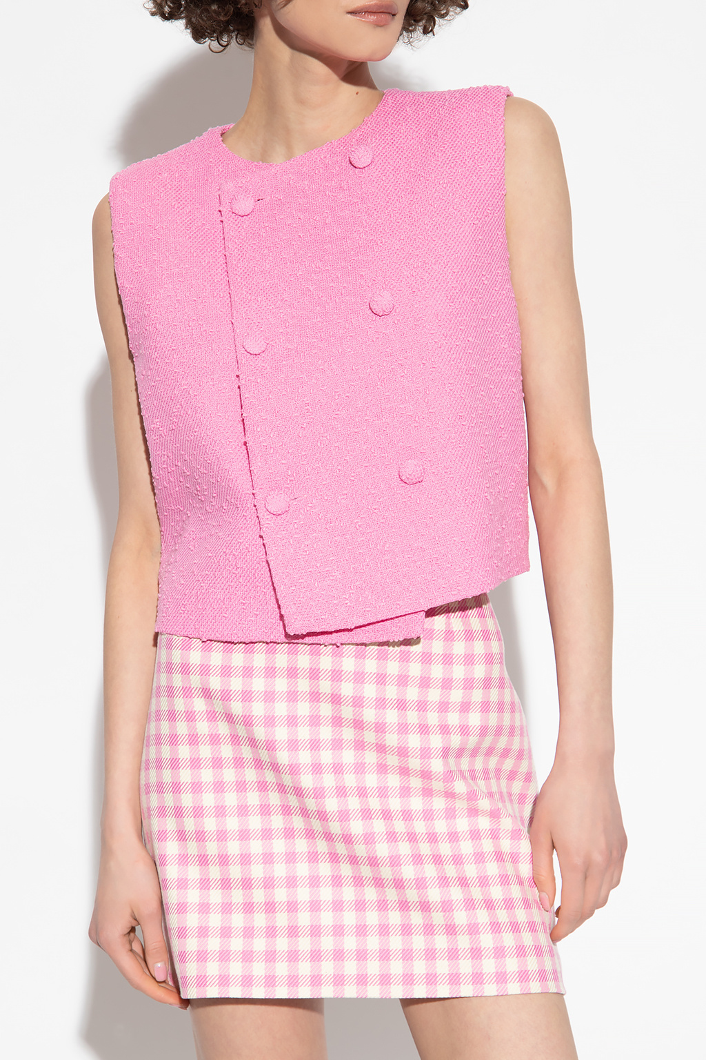 Ami Alexandre Mattiussi Textured Crop Top In White
