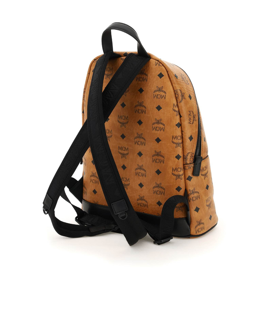 Mcm Pattern Printed Backpack In Brown