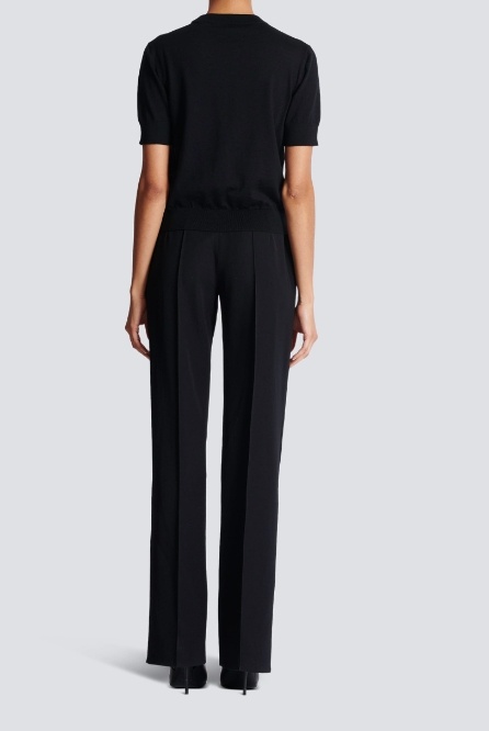 Balmain Item O-neck Short-sleeved T-shirt In Black