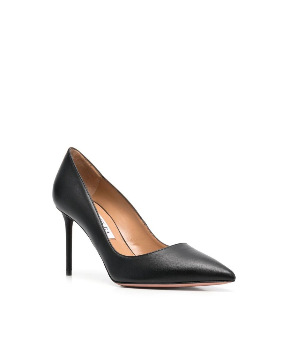 Aquazzura Purist 85 Nappa Leather Pumps In Black