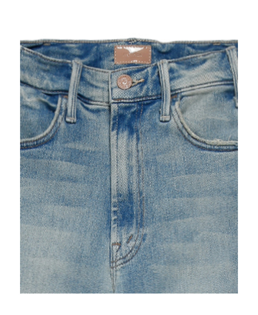 Mother The Hustler Cropped Jeans In Blue
