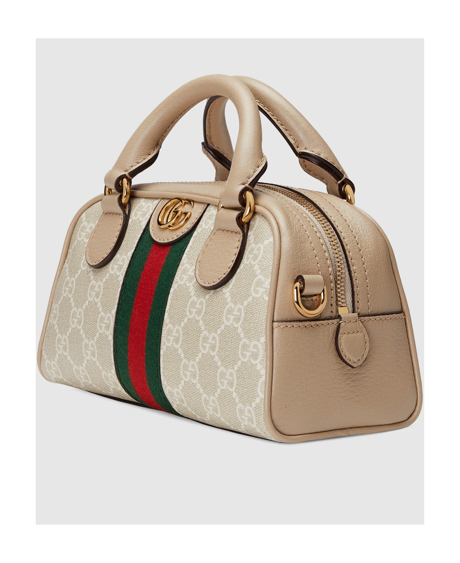 Gucci Mini Ophidia Gg Top-handle Bag In White