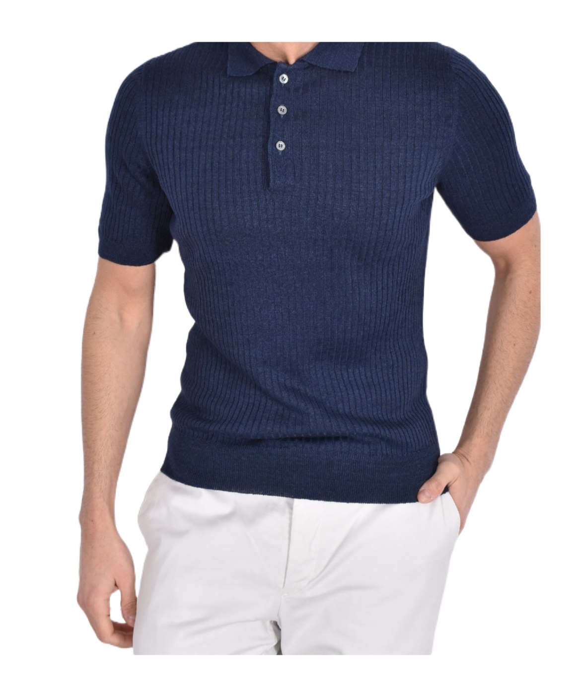 Gran Sasso Short-sleeved Knitted Polo Shirt In Multicolor