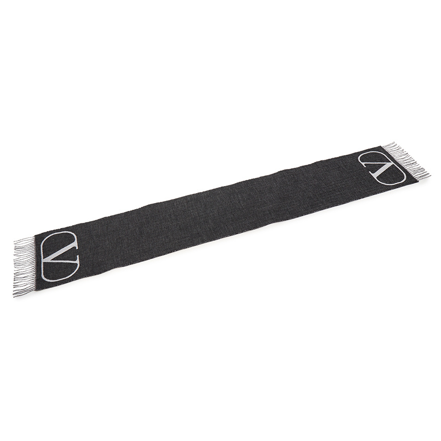 Valentino Logo Scarf In Black