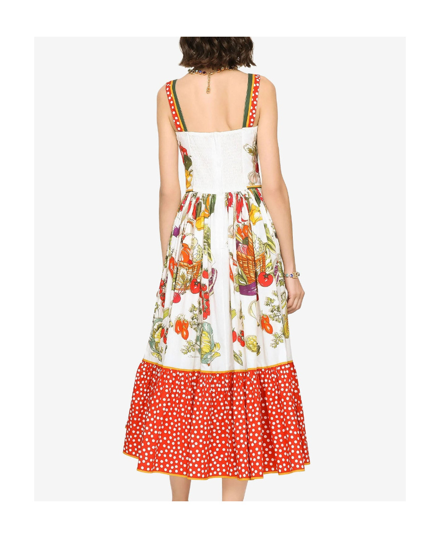 Dolce & Gabbana Graphic-print Midi Dress In Multi