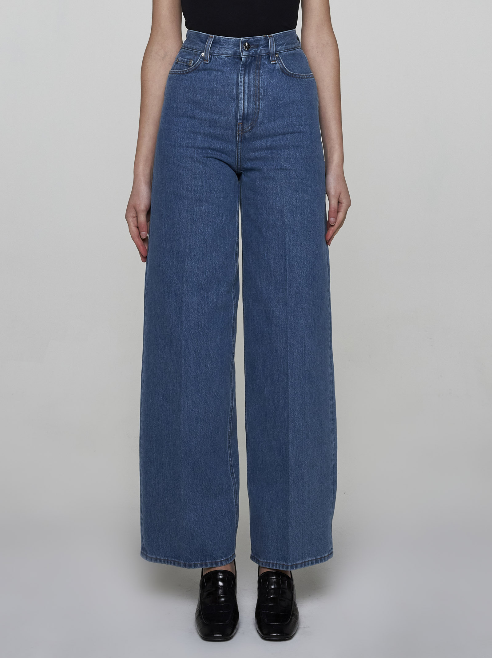 Totême High-waisted Wide-leg Jeans In Blue