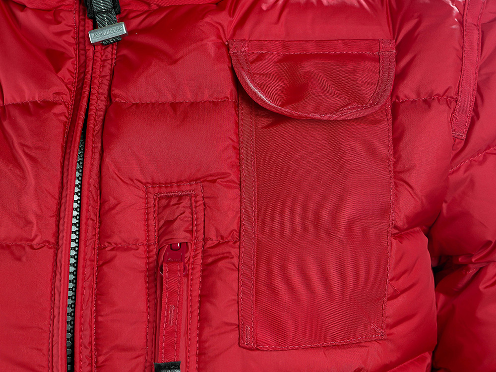 Shop Parajumpers Long-sleeved Hooded Down Jacket