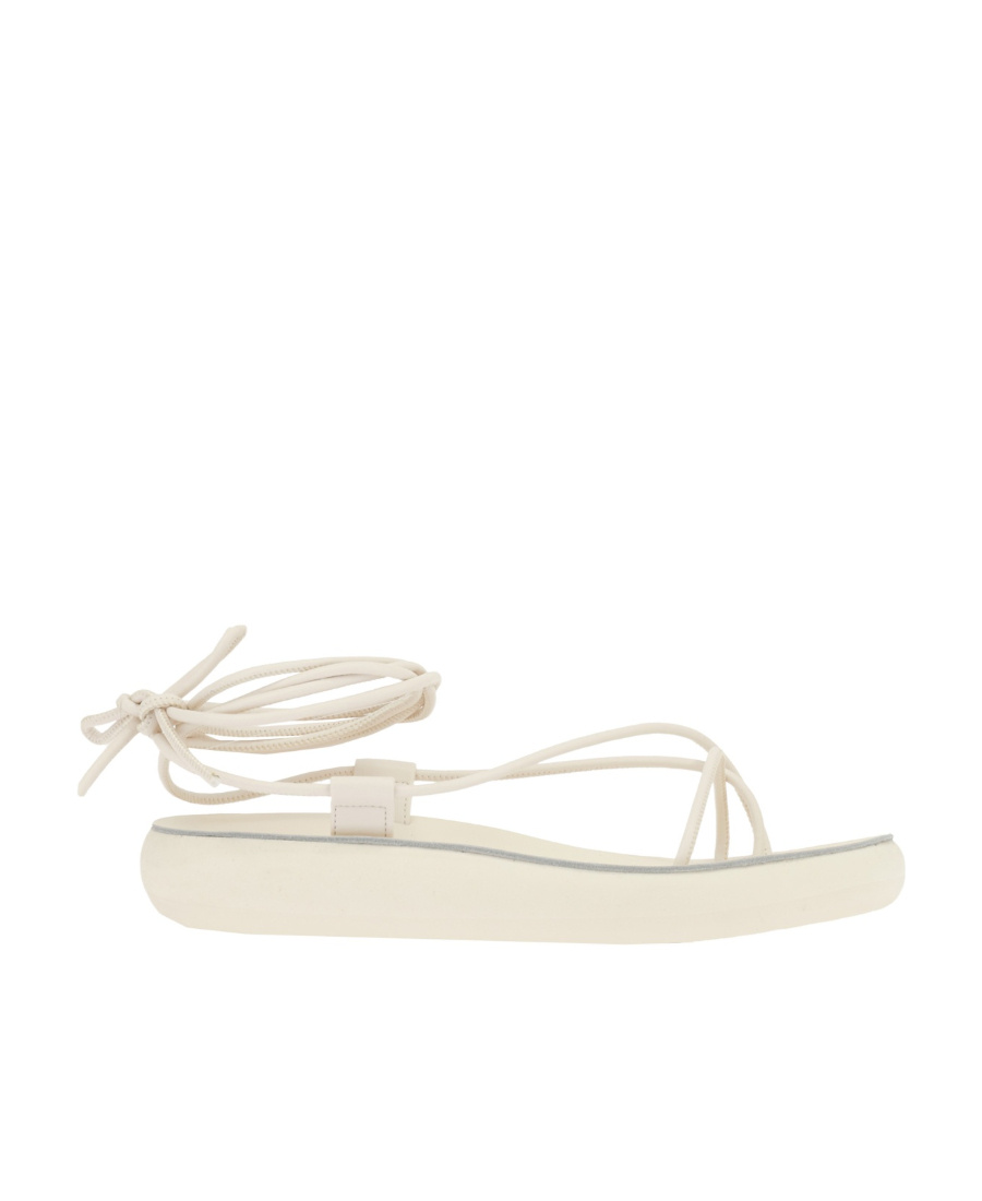 Ancient Greek Sandals Tie Flat Sandals In White