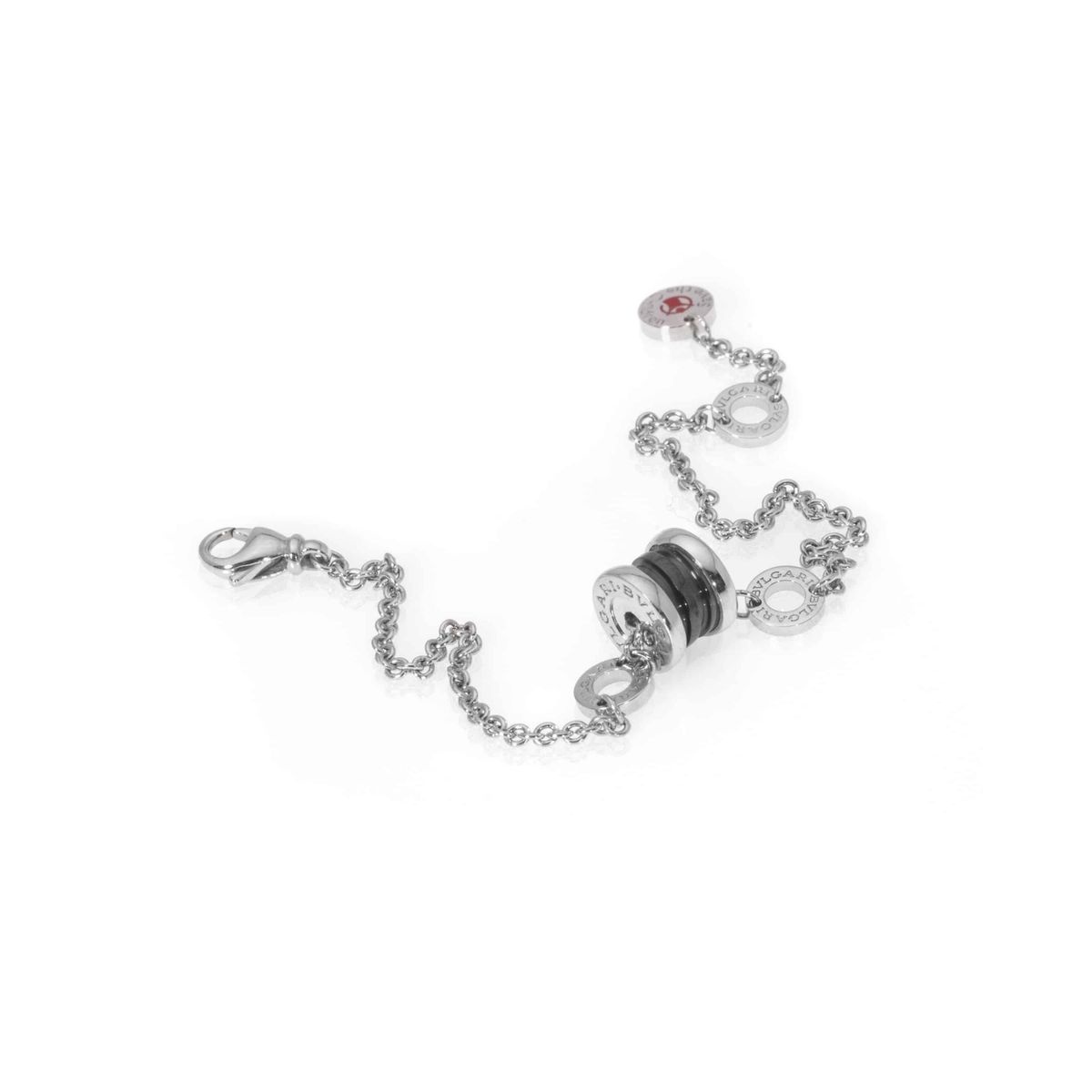 Bvlgari Save The Children Logo Embossed Bracelet In Gray