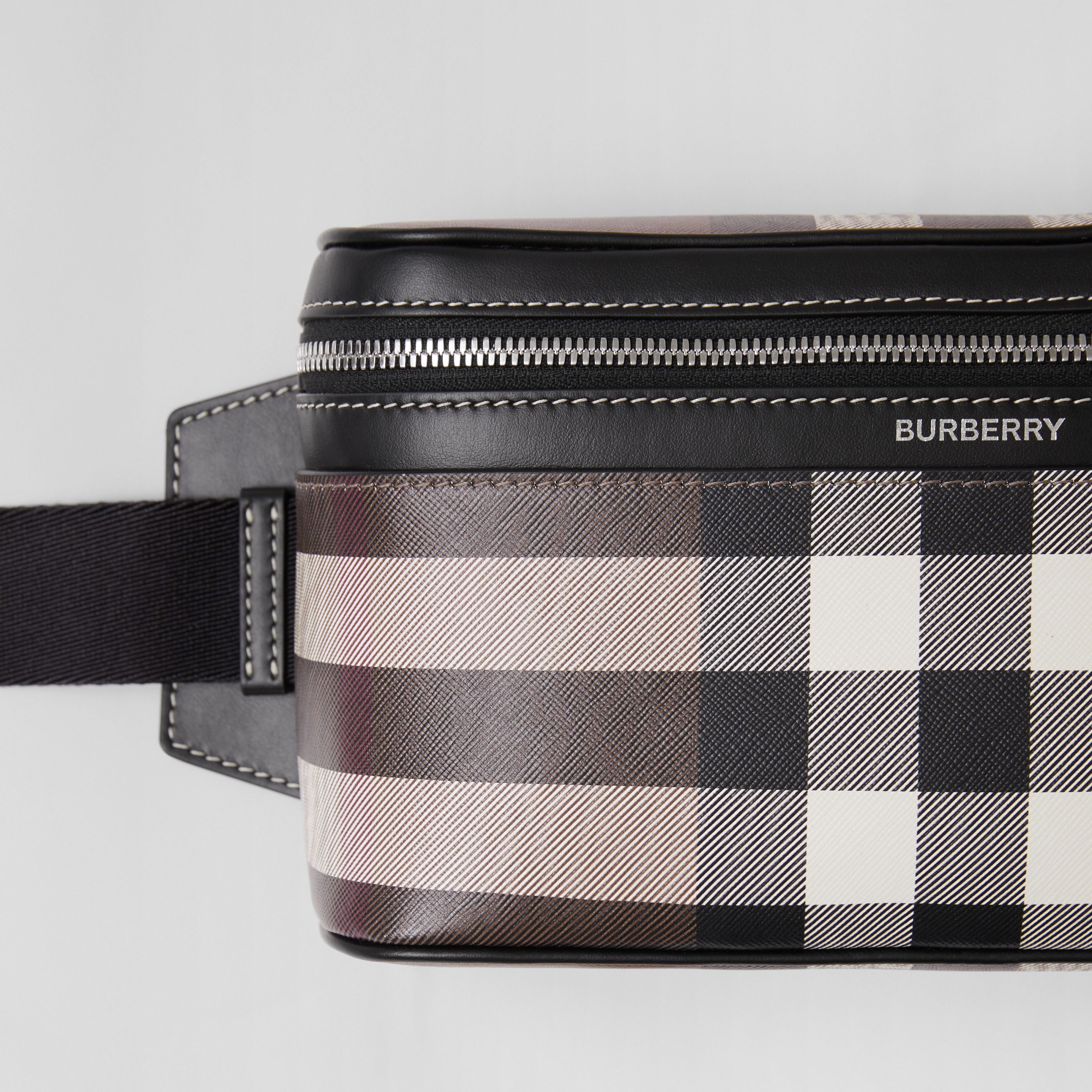 Burberry Checked Cube Belt Bag In Black