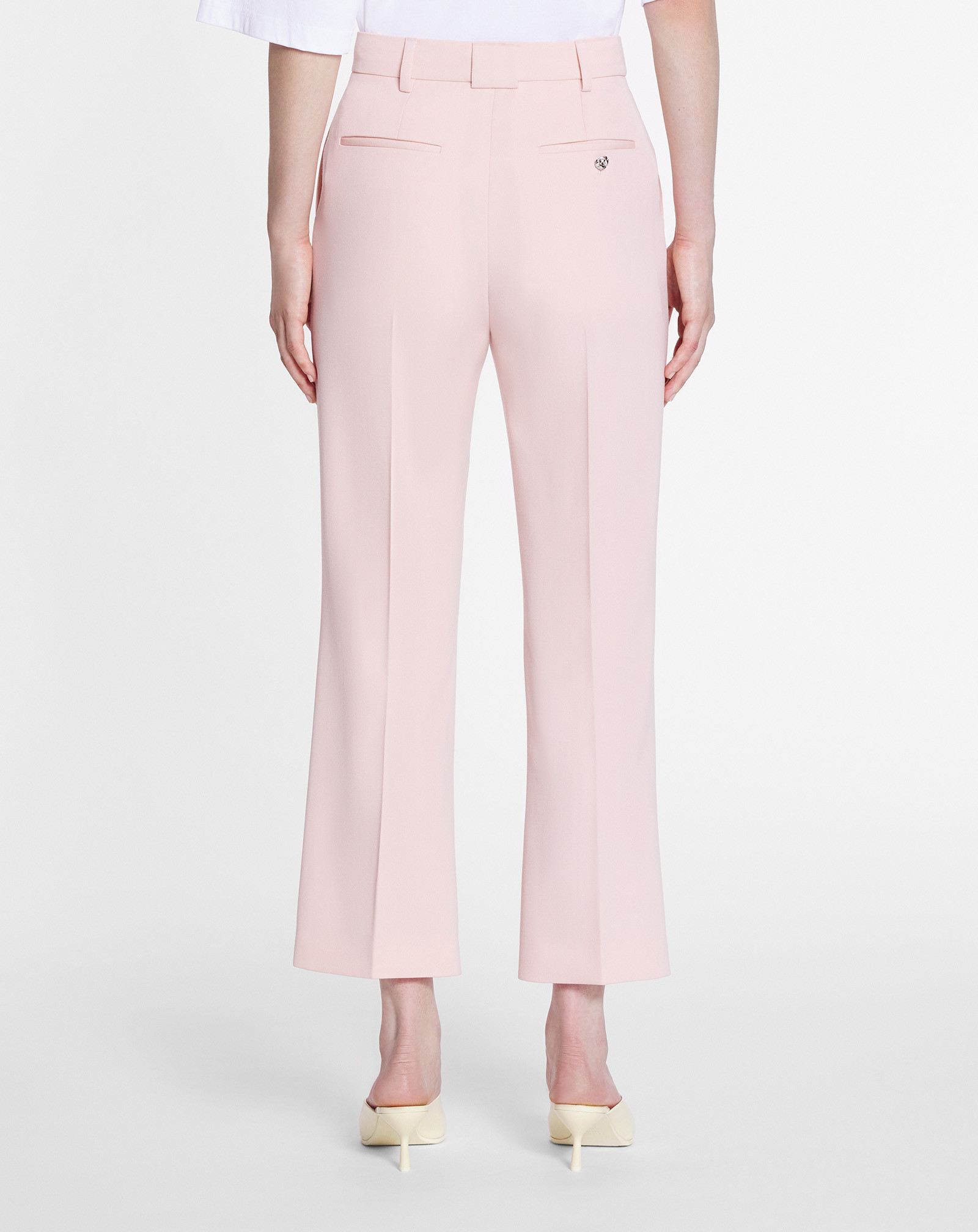 Lanvin Wool Flared Trousers In Pink